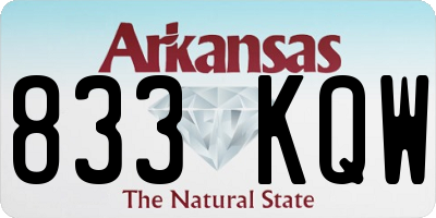 AR license plate 833KQW