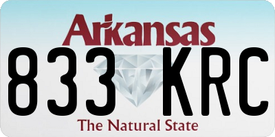 AR license plate 833KRC