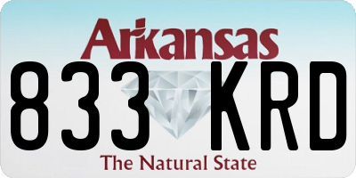 AR license plate 833KRD