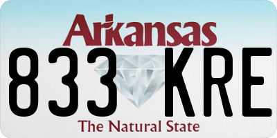 AR license plate 833KRE