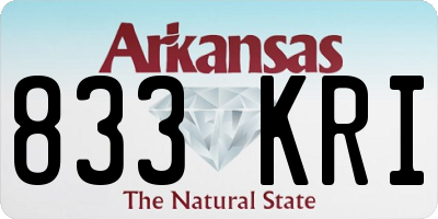 AR license plate 833KRI