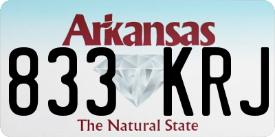 AR license plate 833KRJ