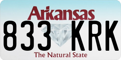 AR license plate 833KRK