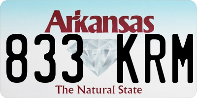 AR license plate 833KRM