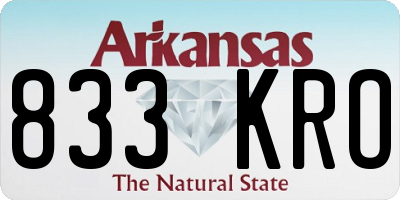 AR license plate 833KRO