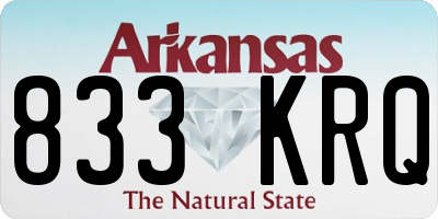 AR license plate 833KRQ