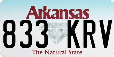 AR license plate 833KRV