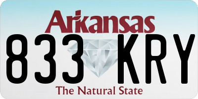 AR license plate 833KRY