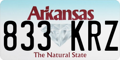 AR license plate 833KRZ