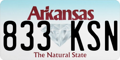AR license plate 833KSN