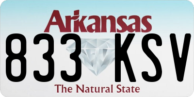 AR license plate 833KSV