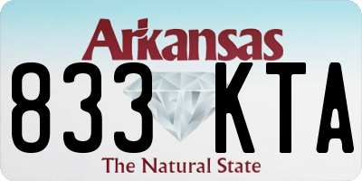 AR license plate 833KTA