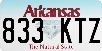 AR license plate 833KTZ
