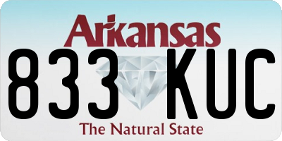 AR license plate 833KUC
