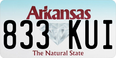 AR license plate 833KUI