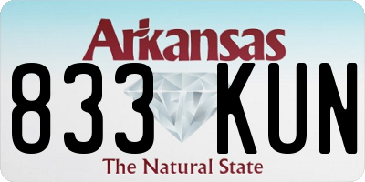 AR license plate 833KUN