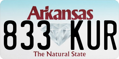 AR license plate 833KUR