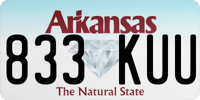 AR license plate 833KUU