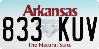 AR license plate 833KUV