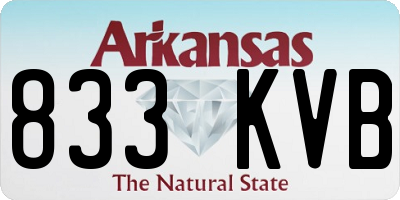 AR license plate 833KVB