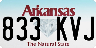 AR license plate 833KVJ
