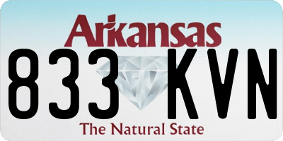 AR license plate 833KVN
