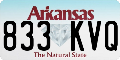 AR license plate 833KVQ