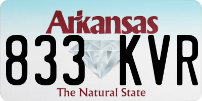 AR license plate 833KVR