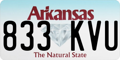 AR license plate 833KVU