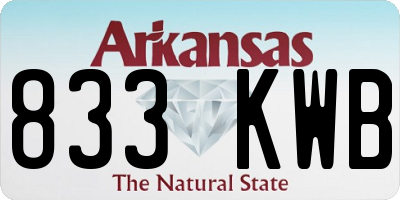 AR license plate 833KWB