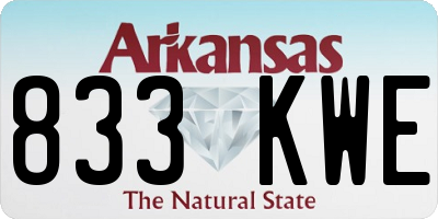 AR license plate 833KWE