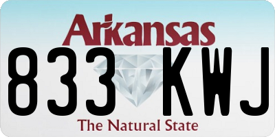AR license plate 833KWJ