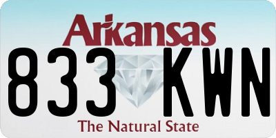 AR license plate 833KWN