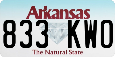 AR license plate 833KWO