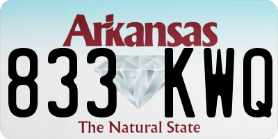 AR license plate 833KWQ