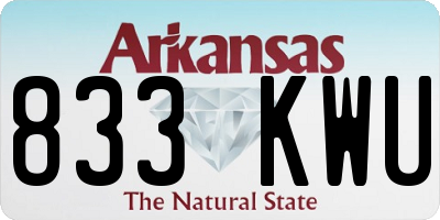 AR license plate 833KWU