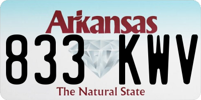 AR license plate 833KWV