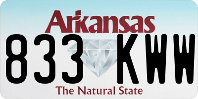 AR license plate 833KWW