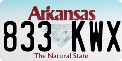 AR license plate 833KWX