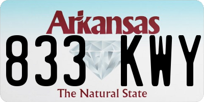 AR license plate 833KWY