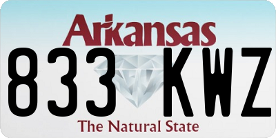 AR license plate 833KWZ