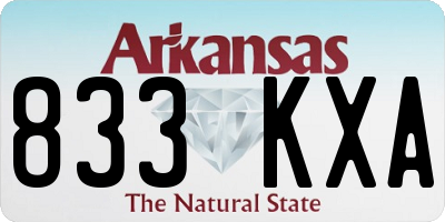 AR license plate 833KXA