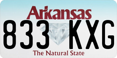 AR license plate 833KXG