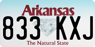 AR license plate 833KXJ