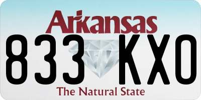 AR license plate 833KXO