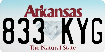 AR license plate 833KYG