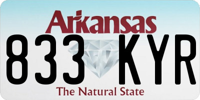 AR license plate 833KYR