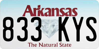AR license plate 833KYS