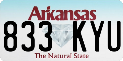 AR license plate 833KYU