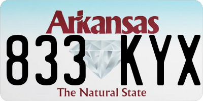 AR license plate 833KYX